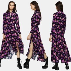 Maje Retunia Purple Floral Maxi Dress